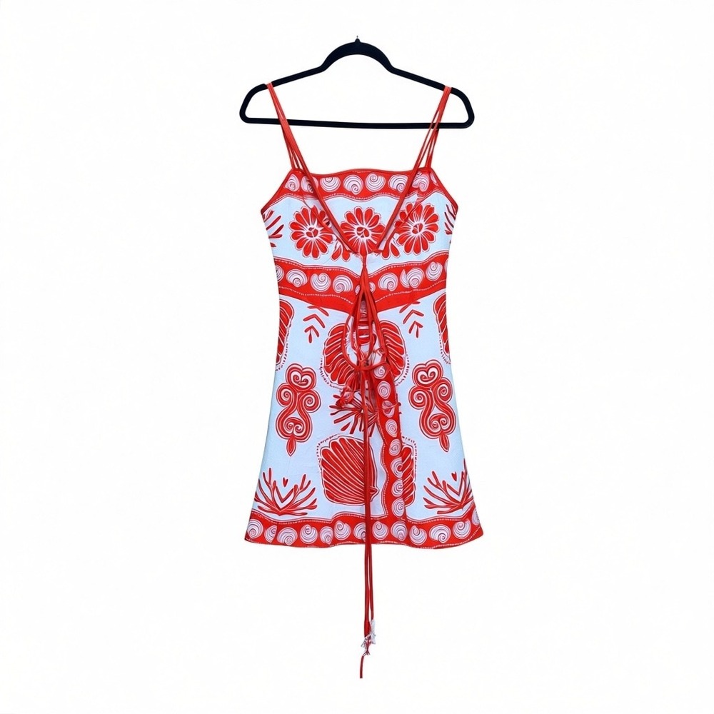 FARM RIO Ainika Shell Print Linen Minidress SZ M NWT $190 - Picture 6 of 12